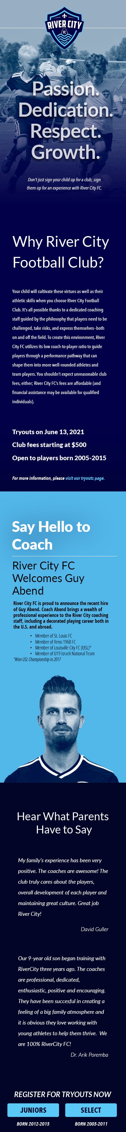 River City Footbal Club - Mobile